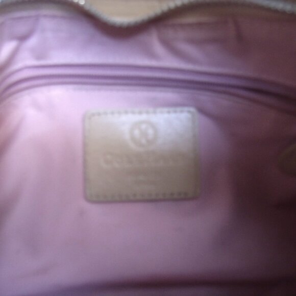 COLE HAAN Classic Creamy Tan Beige Leather Satchel Bag - Picture 8 of 10